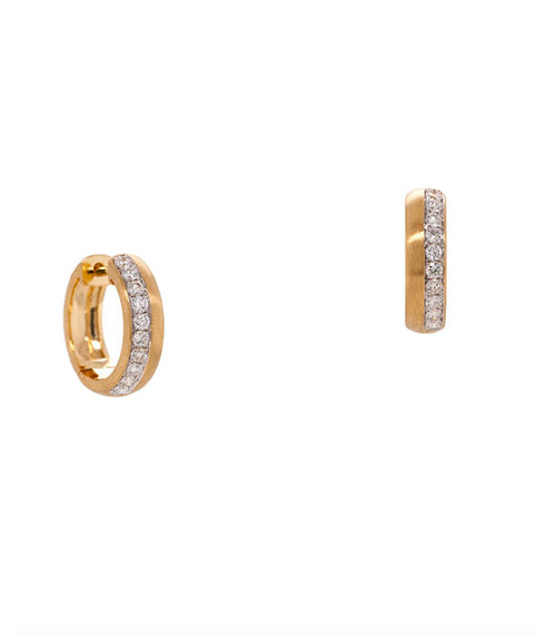 Diamond Row Huggies - 14K